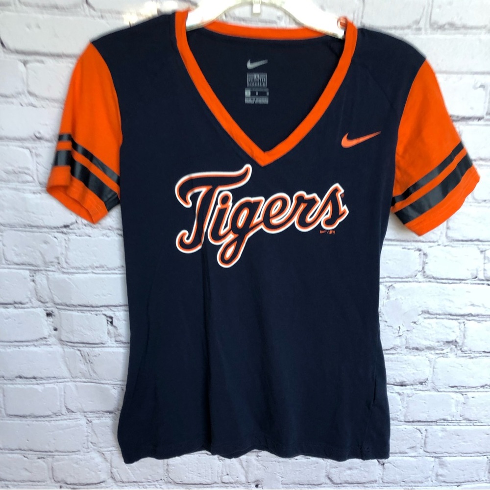 Nike Detroit Tigers V Neck Short Sleeve T-Shirt Size Medium